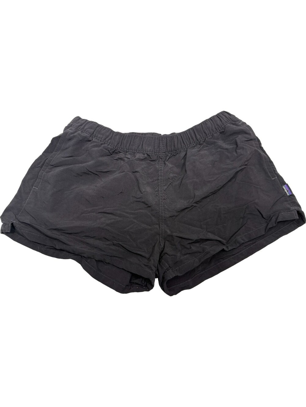 Patagonia Womens Large 2.5" Baggies Shorts Black Drawstring Swim Surf Nylon